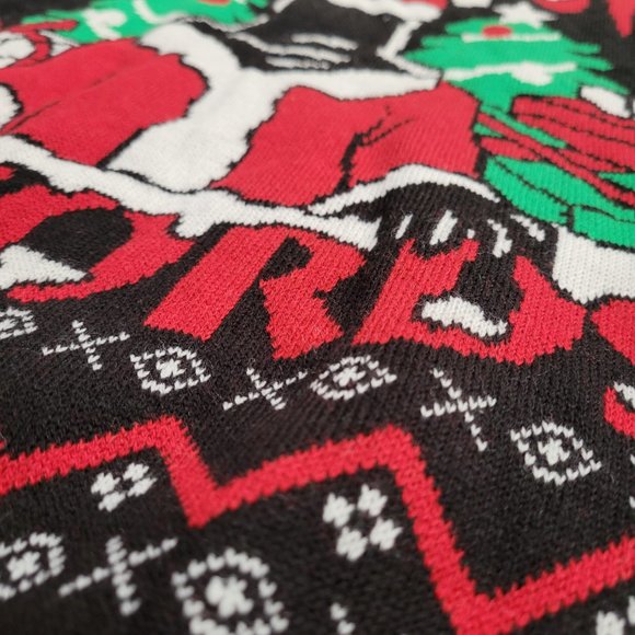 Death Row Records Ugly Christmas Sweater Black Red Green Santa 2021 Suge 2Pac - Picture 3 of 6
